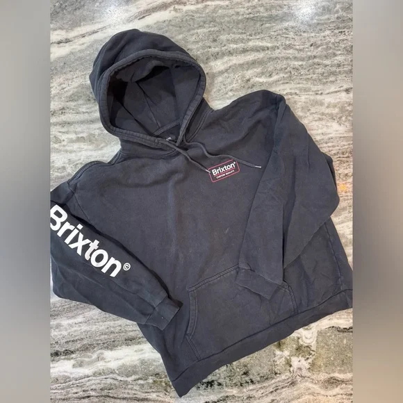 Men’s Brixton Hoodie Size Large Black - Picture 2 of 5